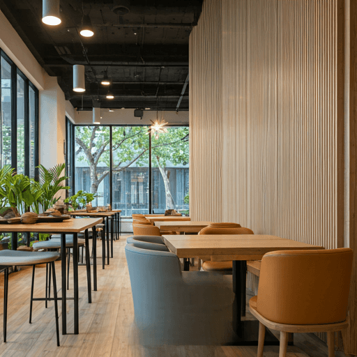 Another angle of the dining area showing comfortable seating arrangements.